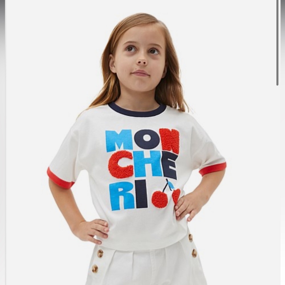 Seed Heritage Kids Graphic Tee French Ring Neck Cherry Tee 100% Cotton